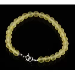 Lemon Raw ROUND beads Baltic amber bracelet