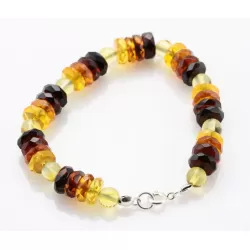 Charm beads Baltic amber bracelet 7in