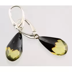 Teardrop Dangle Baltic Amber Fine Earrings