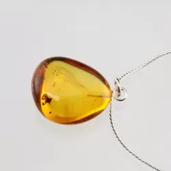 Baltic amber silver pendant w insect inclusion