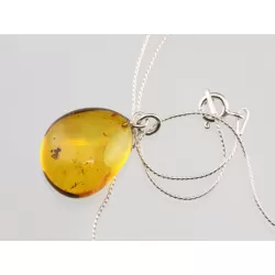 Baltic amber silver pendant w insect inclusion