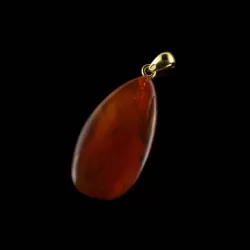 Vintage DROP Baltic Amber Gold Plated Pendant