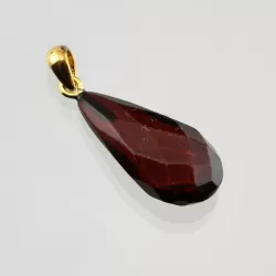 Facet Cut Baltic Amber Gold Plated Pendant
