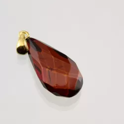 Facet Cut Baltic Amber Gold Plated Pendant