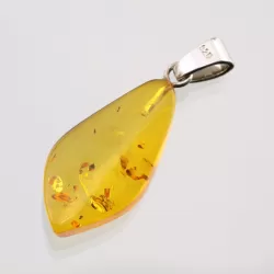 Free-shaped Baltic Amber Silver Pendant