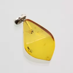 Free-shaped Baltic Amber Silver Pendant