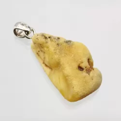 Sea Stone Baltic Amber Silver Pendant