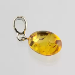 Oval shaped Baltic Amber Silver Pendant