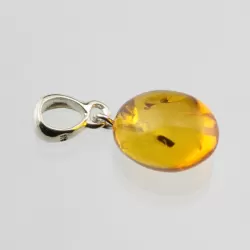 Oval shaped Baltic Amber Silver Pendant