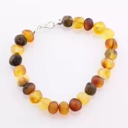 Raw BAROQUE beads Baltic amber adult bracelet 7in