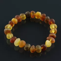 Raw BAROQUE beads Baltic amber adult stretch bracelet