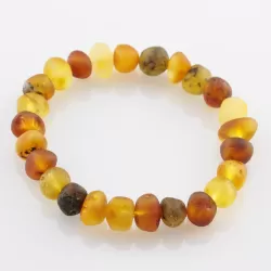 Raw BAROQUE beads Baltic amber adult stretch bracelet
