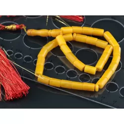 Islamic 33 Prayer BALTIC AMBER CYLINDER Beads Muslim Rosary