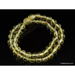 ROUND Baby teething Baltic amber necklace
