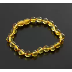 Honey BAROQUE beads Baltic amber adult bracelet 18cm