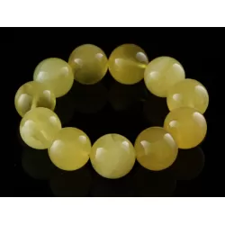 21MM Butter Round Beads Baltic Amber Bracelet 20cm