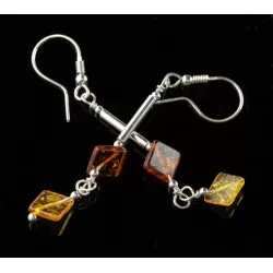 Baltic amber dangle sterling silver hook earrings