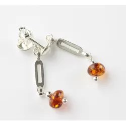 Baltic amber dangle sterling silver studs earrings