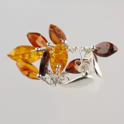 Baltic amber dangle sterling silver studs earrings