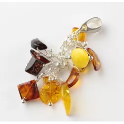 Dangling pieces Baltic amber pendant