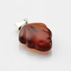 Small Baltic amber CARVED pendant