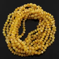 10 Butter BAROQUE Baby teething Baltic amber necklaces 32cm
