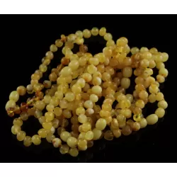 10 Butter BAROQUE Baltic amber adult bracelets 19cm