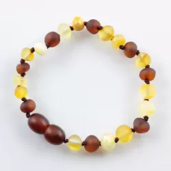 Multi BAROQUE Baby teething Baltic amber bracelet