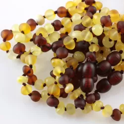 Multi BAROQUE Baby teething Baltic amber bracelet