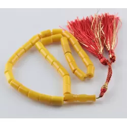 Islamic 33 Prayer BALTIC AMBER CYLINDER Beads Muslim Rosary
