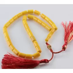 Islamic 33 Prayer BALTIC AMBER CYLINDER Beads Muslim Rosary