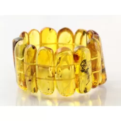 Baltic amber stretch bracelet with insect inclusions 19cm