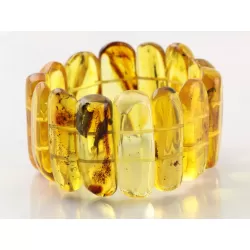 Baltic amber stretch bracelet with insect inclusions 19cm