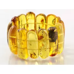Baltic amber stretch bracelet with insect inclusions 19cm