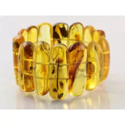 Baltic amber stretch bracelet with insect inclusions 19cm