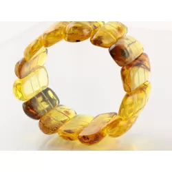 Baltic amber stretch bracelet with insect inclusions 19cm