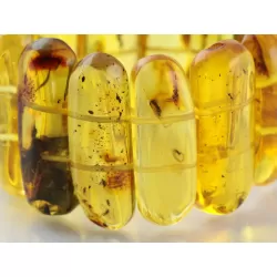 Baltic amber stretch bracelet with insect inclusions 19cm