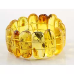 Baltic amber stretch bracelet with insect inclusions 18cm