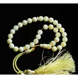 Islamic 33 Prayer White ROUND Baltic amber 7MM beads