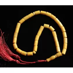 Islamic 33 Prayer BALTIC AMBER CYLINDER Beads Muslim Rosary