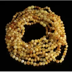 10 Unpolished Mix BAROQUE Baby teething Baltic amber necklaces 36cm