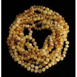 10 Unpolished Mix BAROQUE Baby teething Baltic amber necklaces 32cm