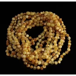 10 Unpolished Mix BAROQUE Baby teething Baltic amber necklaces 32cm