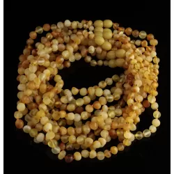 10 Unpolished Mix BAROQUE Baby teething Baltic amber necklaces 32cm