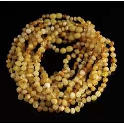 10 Unpolished Mix BAROQUE Baby teething Baltic amber necklaces 32cm