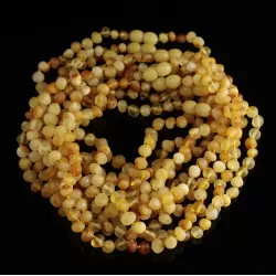 10 Unpolished Mix BAROQUE Baby teething Baltic amber necklaces 32cm