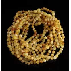 10 Unpolished Mix BAROQUE Baby teething Baltic amber necklaces 32cm
