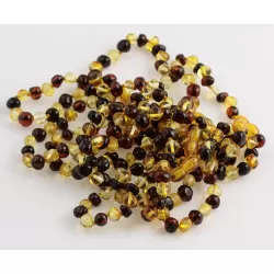10 Multi BAROQUE Baltic amber adult bracelets 19cm