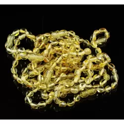 10 Lemon BEANS Baltic amber adult bracelets 18cm