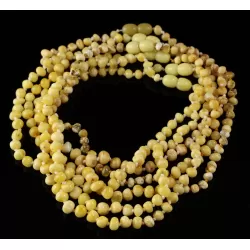 6 White BAROQUE Baby teething Baltic amber necklaces 33cm